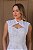 VESTIDO MIDI RENDA GUIPIR FLORAL GOLA ALTA C/ RECORTE COMPRIMENTO FLUIDO BRANCO - Imagem 2