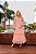 VESTIDO MIDI MUSSELINA DECOTE V MANGA LONGA BUFANTES ROSA - Imagem 1