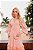 VESTIDO MIDI MUSSELINA DECOTE V MANGA LONGA BUFANTES ROSA - Imagem 2