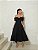 VESTIDO MIDI OMBRO A OMBRO DECOTE FORMATO LAÇO SAIA EVASÊ PRETO - Imagem 1