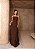 VESTIDO CHIFFON PLISSADO COM CAMADAS MARROM - Imagem 1