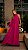 VESTIDO LONGO CREPE DE SEDA GOLA ALTA MANGA LONGA E MANGA REMOVÍVEL FUCSIA - Imagem 1