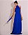 VESTIDO LONGO GOLA ALTA SEDA COM AMARRAÇÃO COSTA NUA AZUL ROYAL - Imagem 1