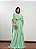 VESTIDO LONGO PLISSADO COM MANGA CAPA  VERDE MENTA - Imagem 1
