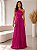 VESTIDO LONGO SEDA UM OMBRO SÓ DETALHE PLISSADO FRENTE PALA CINTURA FUCSIA - Imagem 1