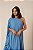 VESTIDO LONGO CHIFFON OMBRO SÓ SOBREPOSTO C/ CAPA C/ BABADOS BARRA AZUL SERENITY - Imagem 3