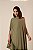 VESTIDO LONGO CHIFFON OMBRO SÓ SOBREPOSTO C/ CAPA C/ BABADOS BARRA VERDE OLIVA - Imagem 3