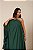 VESTIDO LONGO CHIFFON OMBRO SÓ SOBREPOSTO C/ CAPA C/ BABADOS BARRA VERDE ESMERALDA - Imagem 3