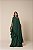 VESTIDO LONGO CHIFFON OMBRO SÓ SOBREPOSTO C/ CAPA C/ BABADOS BARRA VERDE ESMERALDA - Imagem 2