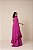 VESTIDO LONGO CHIFFON OMBRO SÓ SOBREPOSTO C/ CAPA C/ BABADOS BARRA FUCSIA - Imagem 4