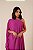 VESTIDO LONGO CHIFFON OMBRO SÓ SOBREPOSTO C/ CAPA C/ BABADOS BARRA FUCSIA - Imagem 3
