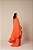 VESTIDO LONGO CHIFFON OMBRO SÓ SOBREPOSTO C/ CAPA C/ BABADOS BARRA LARANJA - Imagem 4