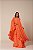 VESTIDO LONGO CHIFFON OMBRO SÓ SOBREPOSTO C/ CAPA C/ BABADOS BARRA LARANJA - Imagem 1