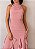 VESTIDO LONGO CHIFON GOLA ALTA DRAPEADO COM CAMADAS VERTICAIS ROSE - Imagem 2