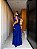 VESTIDO LONGO CHIFON GOLA ALTA CAMADAS VERTICAIS COSTA NUA AZUL ROYAL - Imagem 2