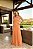 VESTIDO LONGO CHIFFON ALÇA LARGA DETALHE DRAPEADO BUSTO E CINTURA AMARRAÇÃO COSTAS CORAL - Imagem 1