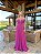 VESTIDO LONGO MICROTULE OMBRO A OMBRO ALÇAS LARGAS BUSTO E CINTURA C/ DETALHE DRAPEADO PINK - Imagem 1