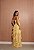 VESTIDO LONGO CHIFFON TOMARA QUE CAIA C/ DECOTE CORAÇÃO DETALHE DRAPEADO BUSTO SAIA C/ BABADOS CASCATA AMARELO - Imagem 3