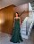 VESTIDO LONGO CHIFFON TOMARA QUE CAIA C/ DECOTE CORAÇÃO DETALHE DRAPEADO BUSTO SAIA C/ BABADOS CASCATA VERDE OLIVA - Imagem 1