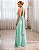 VESTIDO LONGO GOLA ALTA SEDA COM AMARRAÇÃO COSTA NUA VERDE MENTA - Imagem 2