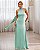 VESTIDO LONGO GOLA ALTA SEDA COM AMARRAÇÃO COSTA NUA VERDE MENTA - Imagem 1