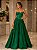 VESTIDO LONGO TAFETA TOMARA QUE CAIA DETALHE BUSTO VERDE BANDEIRA - Imagem 1