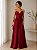 VESTIDO LONGO CHIFFON TOMARA QUE CAIA DETALHE NA CINTURA MARSALA - Imagem 1