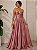 VESTIDO LONGO TAFETA TOMARA QUE CAIA CORPETE CINTURA BAIXA MOCHA MOUSSE - Imagem 1