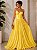 VESTIDO LONGO TAFETA TOMARA QUE CAIA CORPETE CINTURA BAIXA MOCHA AMARELO - Imagem 1
