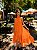 VESTIDO MIDI COM CINTO SAIA EM CAMADAS LARANJA - Imagem 1