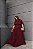 VESTIDO LONGO ALÇA LARGA PLISSADO MANGA CAPA PLISSADA  MARSALA - Imagem 1
