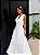 VESTIDO LONGO CHIFFON GOLA BOBA FRENTE E COSTAS BRANCO - Imagem 1