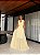 VESTIDO LONGO CHIFFON GOLA BOBA FRENTE E COSTAS AMARELO - Imagem 1