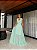 VESTIDO LONGO CHIFFON GOLA BOBA FRENTE E COSTAS VERDE MENTA - Imagem 1