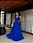 VESTIDO LONGO CHIFFON GOLA BOBA FRENTE E COSTAS AZUL ROYAL - Imagem 1