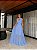 VESTIDO LONGO CHIFFON GOLA BOBA FRENTE E COSTAS AZUL SERENITY - Imagem 1