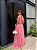 VESTIDO LONGO CHIFFON GOLA BOBA FRENTE E COSTAS ROSA BEBÊ - Imagem 2