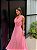VESTIDO LONGO CHIFFON GOLA BOBA FRENTE E COSTAS ROSA BEBÊ - Imagem 1