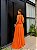 VESTIDO LONGO CHIFFON GOLA BOBA FRENTE E COSTAS LARANJA - Imagem 2