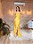 VESTIDO LONGO PRADA COM ELASTANO DECOTE TOMARA QUE CAIA DRAPEADO COM FENDA AMARELO - Imagem 1