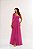 VESTIDO LONGO MICROTULE ALÇA FINA ESTILO CORPETE LAÇO PINK - Imagem 1