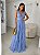 VESTIDO LONGO MICROTULE ALÇA LARGA  SAIA EM CAMADAS AZUL SERENITY - Imagem 1