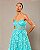 VESTIDO LONGO MICROTULE 3D TOMARA QUE CAIA BUSTO CORSET COMPRIMNETO C/ FLORES AZUL TIFFANY - Imagem 3