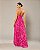 VESTIDO LONGO MICROTULE 3D TOMARA QUE CAIA BUSTO CORSET COMPRIMNETO C/ FLORES PINK - Imagem 2