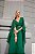 VESTIDO LONGO CHIFFON MANGA CAPA BORDADO NA CINTURA VERDE ESMERALDA - Imagem 1