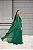 VESTIDO LONGO CHIFFON MANGA CAPA BORDADO NA CINTURA VERDE ESMERALDA - Imagem 3