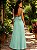 VESTIDO LONGO CHIFON PLISSADO GOLA ALTA DECOTE COSTA VERDE MENTA - Imagem 2