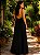 VESTIDO LONGO CHIFON PLISSADO GOLA ALTA DECOTE COSTA PRETO - Imagem 2