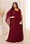 VESTIDO LONGO CHIFFON ALÇA LARGA CAPA C/ DETALHE OMBRO FENDA FRENTE  MARSALA - Imagem 1