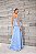 VESTIDO LONGO CETIM BUSTO CORSET DETALHE PEPLUM NA CINTURA FENDA FRENTE AZUL SERENITY - Imagem 2